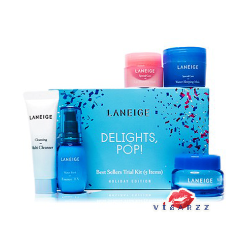 (Exp09/20) Laneige delights, pop! Best sellers trial kit (5 items) Holiday Edition Facial Skin Care 5 PCs best seller trial kit (5 items)