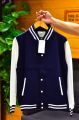 Varsity Jacket Men - High School Letterman Bomber Style Fleece Baseball Jackets For Men Blue. 