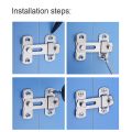Stainless Steel Door Hasp Safety Buckle Latch Sliding Pet Cage Door Lock Security Hardware With Screws Window Cabinet Home Latch. 