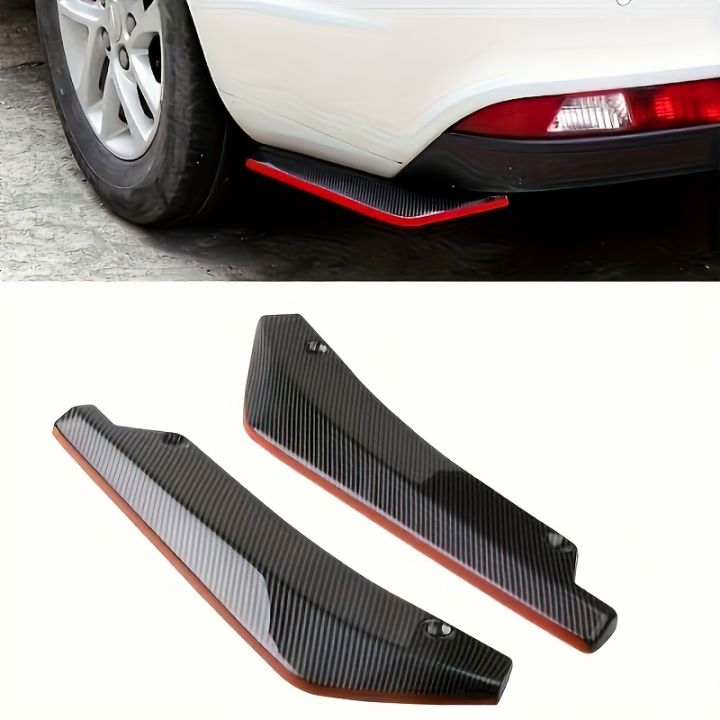 1 Pair Carbon Fiber Winglets Side Skirt Extension Car Front Rear Bumper Strip Lip Spoiler Diffuser Splitter Scratch Protector