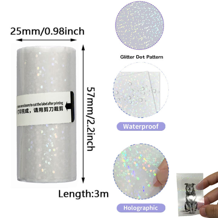 Clear%20Holographic%20Dot,Transparent%20Self-Adhesive%20Thermal%20Paper%20Rolls:%2057mm%20X%203m,%20Compatible%20with%20Most%20Mini%20Printers%20-%20Image%202