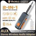 Bluetooth 5.4 Car AUX Audio Adapter Receiver Transmitter 3.5MM-AUX Wireless Audio Adapter With Mic For Car Earphone TV Speaker. 