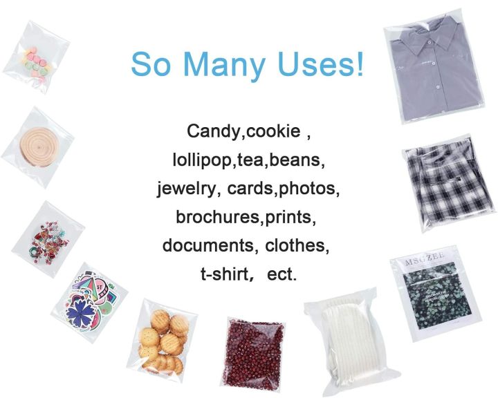 100/200%20Pieces%20Clear%20Plastic%20Cello%20Bag%20Resealable%20Self%20Sealing%20Cellophane%20Bag%20-%20Image%203