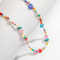 Salircon Boho Multicolor Handwoven Seed Beads Beaded Flower Choker Trend Y2K Imitation Pearl Collar Necklace Women Party Jewelry.