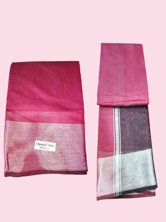 Indian%20cotton%20Saree%20#%20Silver%20border%20#Different%20color%20Headpeace%20#%20-%20Image%207