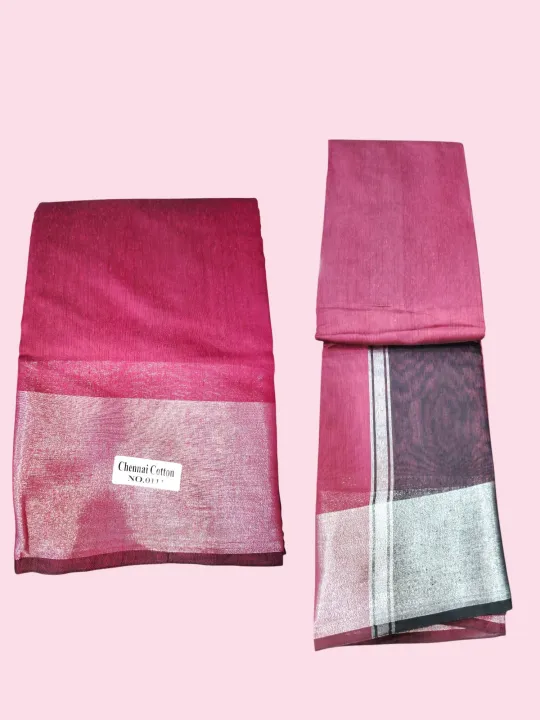 Indian%20cotton%20Saree%20#%20Silver%20border%20#Different%20color%20Headpeace%20#%20-%20Image%207