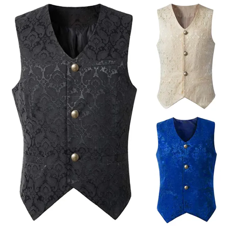 2024%20%20Vest%20Men%20Renaissance%20Steampunk%20Coat%20Gothic%20Jacquard%20Waistcoat%20Single%20Breasted%20Business%20Formal%20Dress%20Vest%20for%20Suit%20-%20Image%202