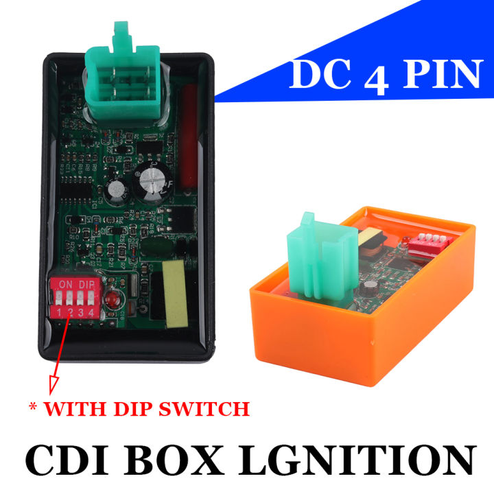 Programmable CDI For Motorcycle Lgnition 4 Pin DC CDI Racing Box DIP Switch For ACTIVE WAVE 110 TC100 ATV 150 Dirt Bike Go Kart