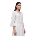 White Cotton Pure Tie Dye Kurti For Women. 