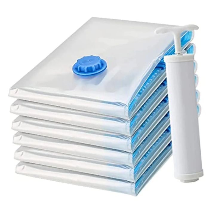 Vacuum Storage Space Saver Bags With Hand Pump Compressed For Clothing