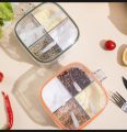 Spice Box for Kitchen – 4 Compartment Spice Storage Box with Spoons | Airtight Seasoning Container | Spice Boxes Organizer Set" By Rose And Lily Collection. 