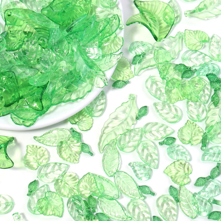 20-200pcs%20Green%20Transparent%20Leaves%20Acrylic%20Pendants%20Various%20Spacer%20Charms%20Beads%20For%20Jewelry%20Making%20Diy%20Necklace%20Bracelet%20Earring%20-%20Image%204