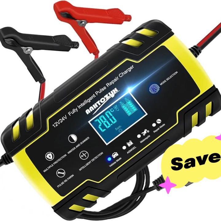ZYX-J30 Multifunctional Battery Charger 12V-8A 24V-4A Car Motorcycle Car Pulse Repair Charger LCD Display 100-240V AC/50-60Hz