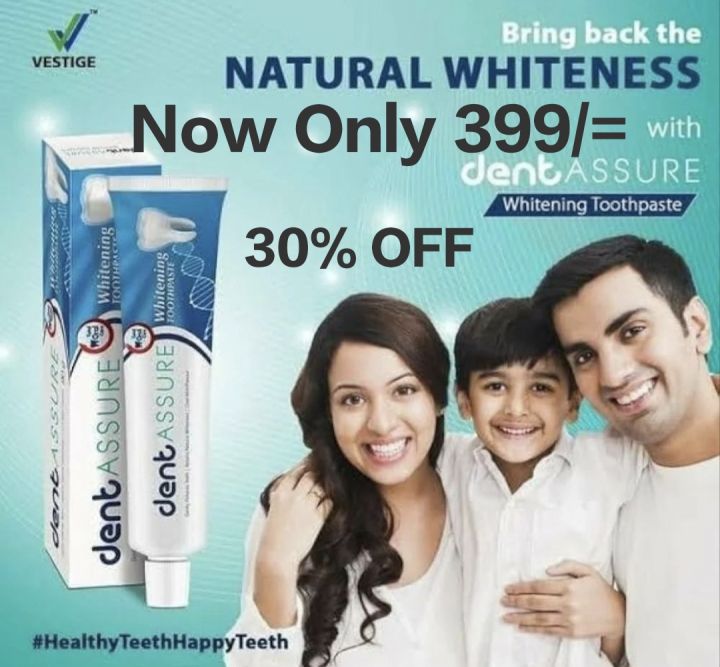 Dent Assure Whiting Toothpaste 100g. Cavity Protection.Plaque & Teeth Stain Removal & Whitening.   INDIAN