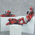 6pcs/set Deadpool Anime Action Figure Sitting Posture Model X-Men Mini Doll Car Decoration Marvel Collection Figurine Kids Toy. 