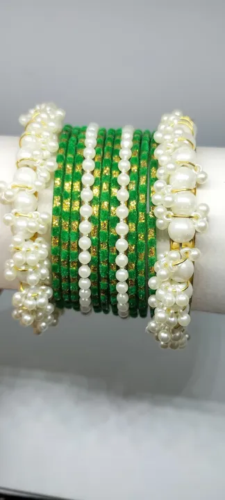 Pearl%20And%20Velvet%20Bangles%20Set%20For%20Girls%20And%20Women/%20Trending/Fashion/Bangles%20-%20Image%207