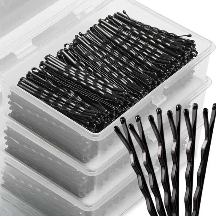 50-600pcs Black Straight Line Hair Clip U-shaped Needle Lady Hairpins Curly Wavy Grips Women Bobby Pins Styling Hair Accessories