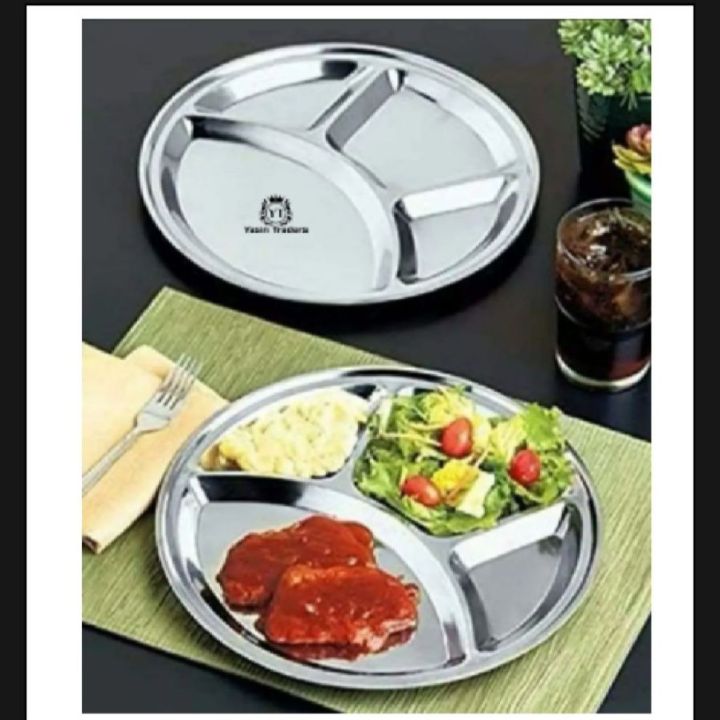 1pis stainless steel divided plate 4 section round shape