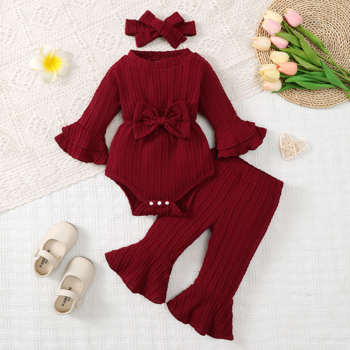 Baby%20girl%20autumn%20and%20winter%20casual%20fashion%20texture%20fabric%20round%20neck%20double-layer%20flared%20sleeves%20bow%20bow%20front%20jumpsuit%20and%20flar%20-%20Image%207