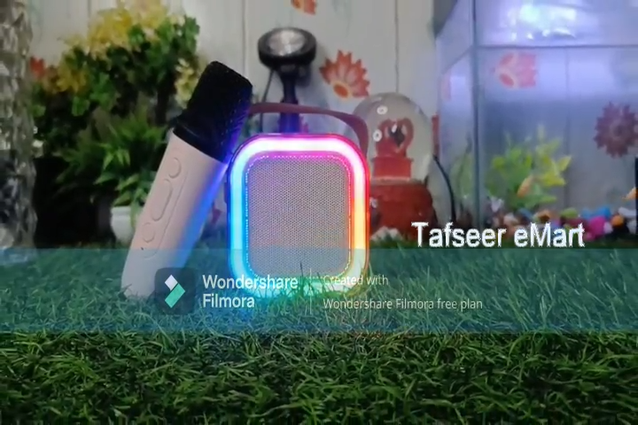 K12 Speaker Machine Bluetooth-Compatible Wireless Karaoke Mic Speaker Multi-Compatibility Modes, RGB Lights | Party POP Bluetooth Speaker with Mic