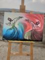 the great dance of sufi art painting/ dervish whirling painting 18 by 24 inches on canvas. 