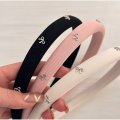 1PC Generic Women's Headband Set, 3 Pieces, White, Pink, Black, with Bow Accents. 