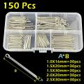 150/240 Pcs Stainless Steel Cotter Pin Kit Split Pin Assortment Whistle U Pin Fixings Assorted Sizes M1 M1.5 M2 M2.5 M3 M4 M5. 