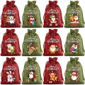 2025 Christmas Burlap Drawstring Candy Bag Santa Gift Bag Christmas Decoration for Present Bag Halloween Christmas New Year.