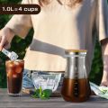 German Imported Soulhand Cold Brew Coffee Maker Iced Drip Coffee and Tea Maker, Iced Dripper Coffee Brewer with Adjustable Water Flow, Borosilicate Glass & Stainless Steel Filter Cold Drip Brewer - 1L/34oz. 