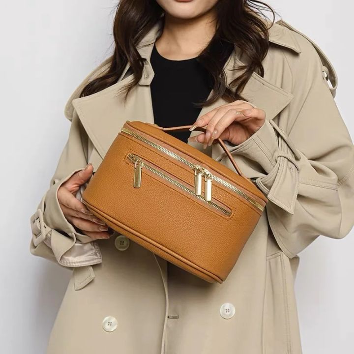 Leather PU Cosmetic Bag Portable Women's Large Capacity Cosmetic Bag Multifunctional Waterproof Cosmetic Bag