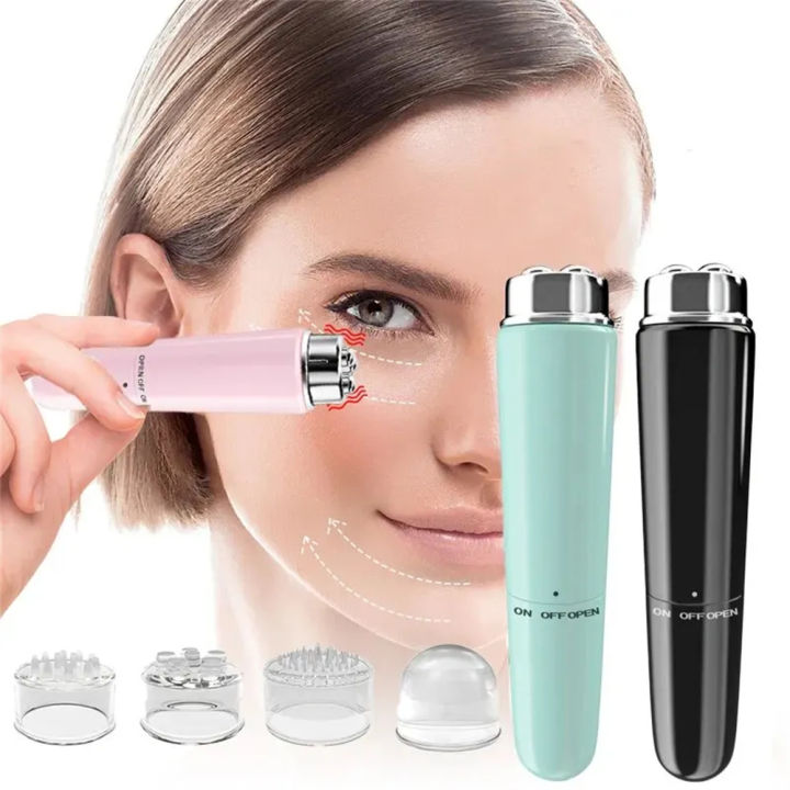 4 In 1 Electric Facial Massager Micro Vibration Eye Beauty Instrument For Relax Eye Dark Circles Eye Bags Wrinkles Puffiness ﻿