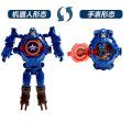 Marvel Iron Man Spiderman Cartoons Children's Watch Deformation Robot 3d LED Luminous Watch Children's Model Toy Watch. 