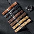Genuine Cowhide Leather Strap for   Watch 7 6 5 4 Soft Breathable Retro Wristband for  18mm 20mm 22mm Bracelet. 