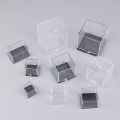 1Pc Storage Boxes Lids Gemstone Display Coin Clear Container Specimen Mini Square Cube Acrylic Case Rough Mineral Standard. 