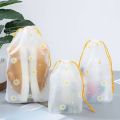 10Pcs Transparent Waterproof Travel Cosmetic Bag Towel Socks Plastic Drawstring Storage Bag Bathroom Transparent Beach Bag. 