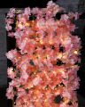 4,6 Pack Pack 11.8Ft Pink Cherry Blossom Flower Garland With 12Ft Lights String Light Hanging Artificial Pink Flower Garland Vines For Bedroom Japanese Cherry Blossom Flowers Decor Spring Floral Garland Decorations For Wedding Garden Arch Wall Home Party.. 