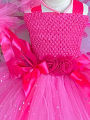 Girls Pink Glitter Tulle Dress Kids Butterfly Fairy Tutu Dresses with Wing and Stick Hairbow Children Halloween Cosplay Costume. 