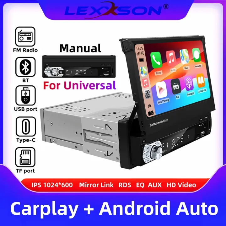 Carplay Android Auto Universal 1 Din MP5 Player 7 Inch Retractable ...