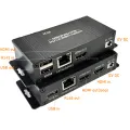 USB HDMI KVM extender splitter over Ethernet 1080P Extender HDMI USB KVM Extender splitter HDMI Loop for Mouse Keyboard PC. 