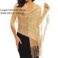 Gold Thread Tassel Scarf Shawl For Women Luxury Glitter Silver Scarves Ladies' Fashionable Simple Party Shawls 160*50cm.
