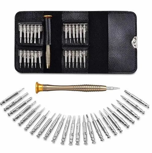 Mini 25 in 1 Precision Screwdriver Kit, 25 Piece Screwdriver Kit Repair Tools, Set with Leather Case