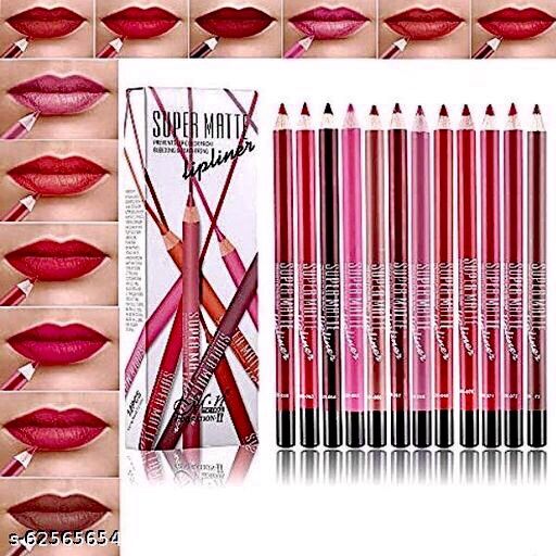 Shills lip liner pencil set of 12Pcs (Multicolor)