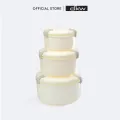 DKW Ho-1031/3 sets ear food storage box vacuum lid lock (3/3 sizes pack) (3 colors available) microwave heating food box food storage rice box. 