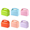 10/30/50PCS Handle Treat Box Biscuit Baking Paper Candy Cookie Box for Guests Birthday Party Pink Goodies Bag Packaging Favors.
