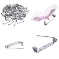 50 Pcs 15mm & 20mm Silver Brooch Base Back Bar Badge Holder Safe Lock Brooch Pins Brooch Catch Bar locking pins Base  DIY Jewelry Findings Jewelry Accessories. 