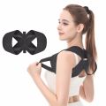 Black Durable Open Shoulder Beauty Back Traction Shoulder Strap Chest Hunchback Corrector Breathable Invisible High Elastic Belt.