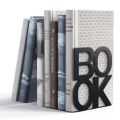 2Pcs/1Set BOOK Letter-shaped Metal Desktop Office Bookends Board Retractable Student Book Holder Retro Minimalist Book Rests. 