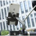 360° Universal Mount For Bike Mirror Mobile Holder Stand For All Smartphones High Quality Aluminum Material Black Colour For Left And Right Mirror Attached System Mount.