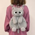 Black Cat Backpacks Big Eyes Kitten Doll Plush Kawaii Stuffed Animals Shoulder Bag Large-capacity Soft Toy Fashion Crossbody Bag.