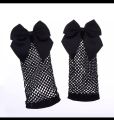 Stretchable Kids Fishnet Bow Socks - Free Size. 